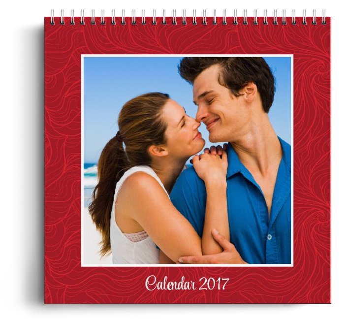 Calendar personalizat - Red Velvet - Calendar de perete cu spirala metalica si agatatoare - Panoramic mare (42x29 cm)