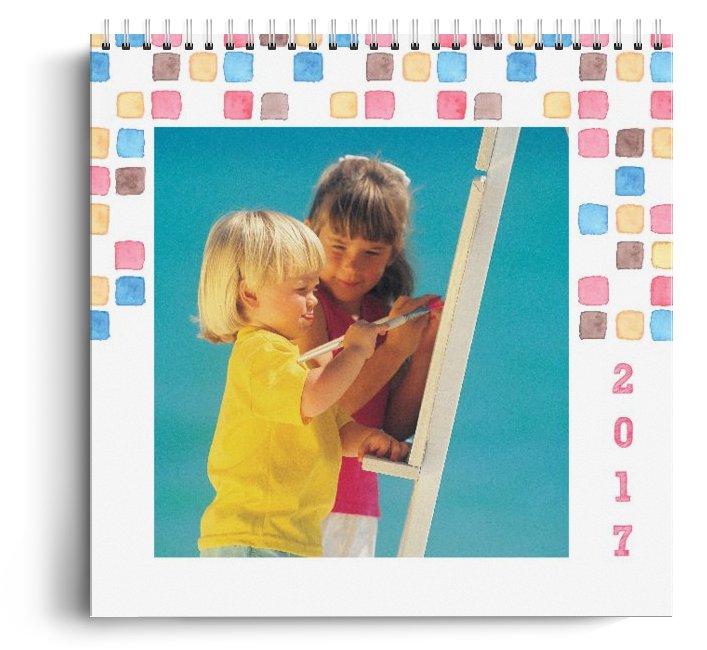 Calendar personalizat - Pete De Culoare - Calendar de perete cu spirala metalica si agatatoare - Panoramic mediu (29x21 cm)