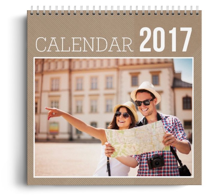 Calendar personalizat - Raster - Calendar de perete cu spirala metalica mediana - Patrat mare (29x29 cm)